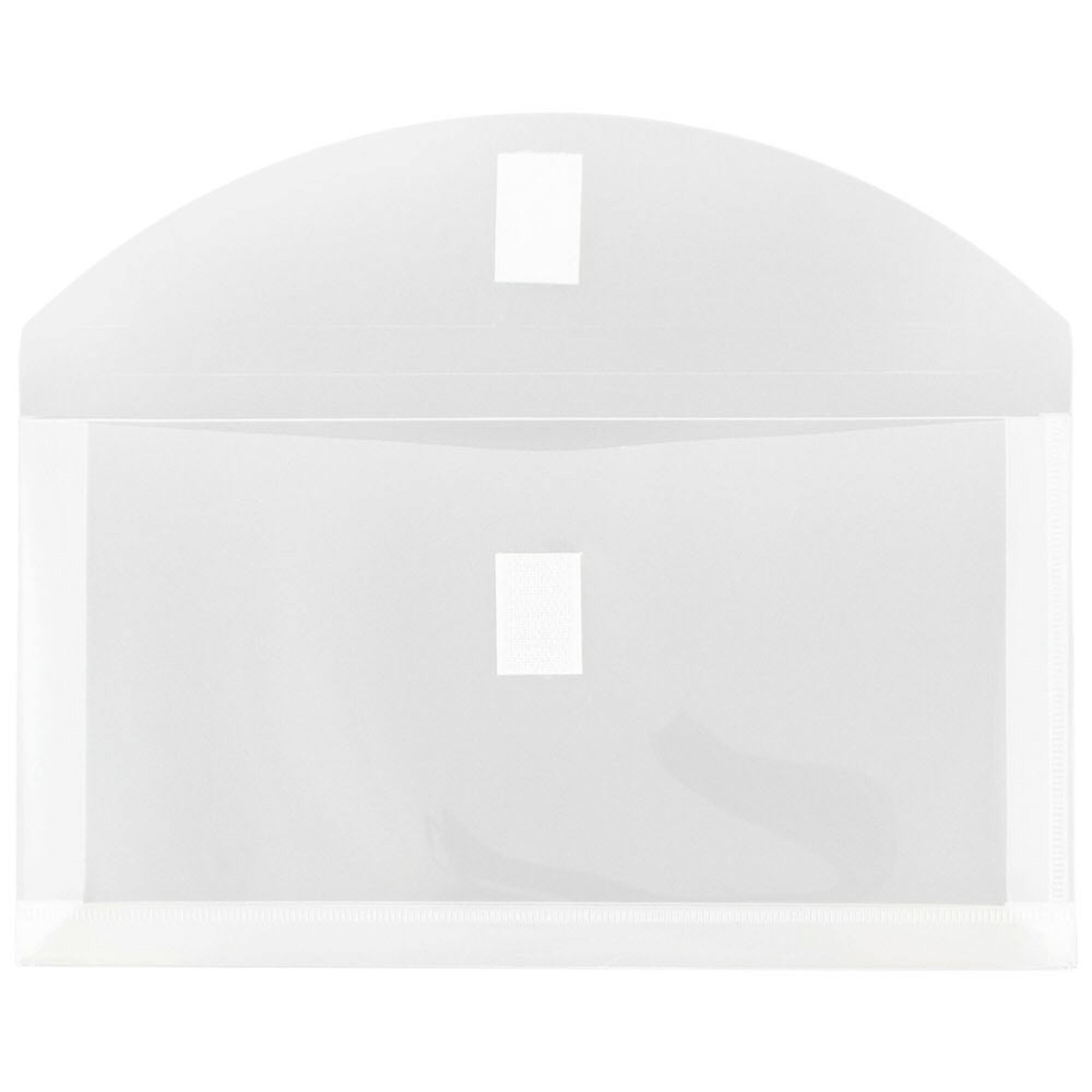 JAM Paper 5.25" x 10" Assorted Plastic Hook & Loop Closure Envelopes, 6ct.